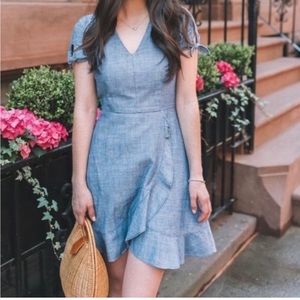 J. Crew Denim Ruffle Dress